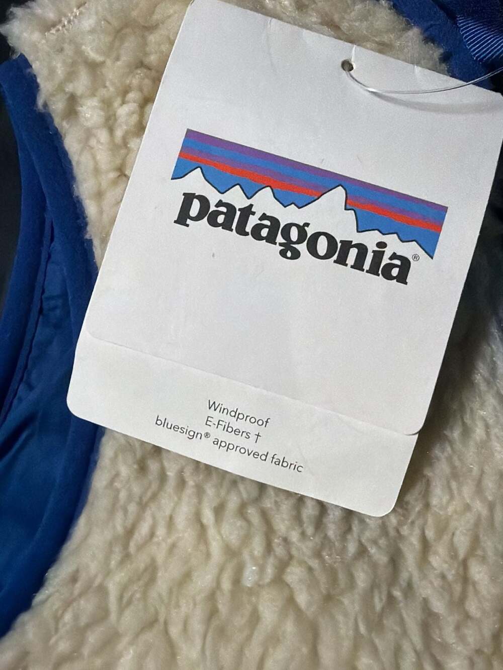 Patagonia Baby Retro-X Fleece Vest, Natural with Channel Blue, Size 2T - Picture 4 of 8